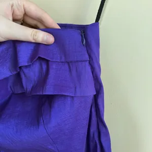 Vintage Rory U.S.A. One Shoulder Ruffle Cocktail Dress L Purple Textured y2k thumbnail 5