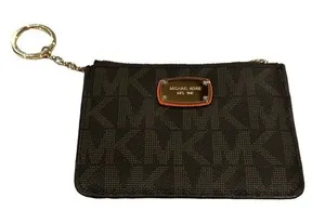 Michael Kors jet set key ring credit card signature brown MK ID case thumbnail 1