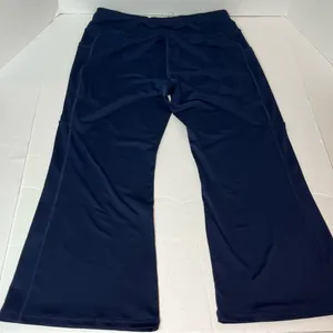 Zexxxy Navy High Waist Stretch Yoga Pants Wide Leg with Deep Pockets Size M New! thumbnail 2