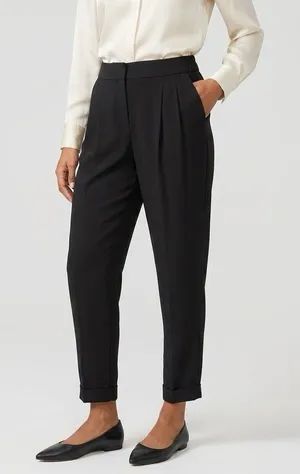 Loft Womens Pants Sz 00 Marisa Pleated Ankle Mid Rise Trousers Cuffed Office thumbnail 1