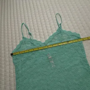 Victoria’s Secret Lace Sheer Lingerie Slip Dress Sz M Medium Teal Green thumbnail 3