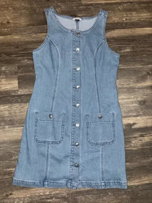 American Eagle NWOT Denim Pinafore Mini Dress thumbnail 3
