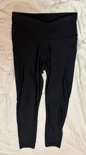 Athleta leggings, size S, black, with pocket and logo detail thumbnail 4