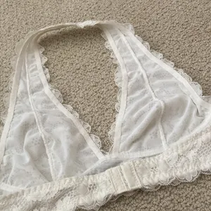 NEW Free People Intimately Bralette Halter Style Lacy White Cream Sheer S NWOT thumbnail 4