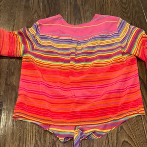 Amanda Uprichard silk Multicolor Striped V-Neck Blouse size medium thumbnail 7