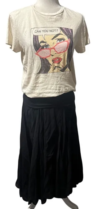 RE/DONE "Can You Not?" Pop Art Graphic Tee Cream Cotton Made in USA Size S thumbnail 1