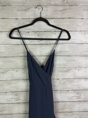 Lulus In Love Forever Granite Blue Lace-Up High-Low Maxi Dress Size Small thumbnail 3