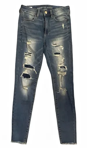American Eagle Super Stretch Distressed Skinny Jeans Size 6 thumbnail 1