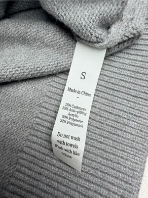 Women’s S Gray Cashmere Blend Cardigan Sweater Gold Knot Buttons Quiet Luxury thumbnail 7