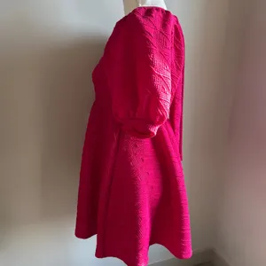 Free People Babydoll Preppy Barbie Hot Pink Mini Dress Peplum Size Small thumbnail 3