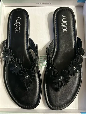Sugar Finesse Women’s Black Daisy Floral Thong Sandals SZ 9 BNIB thumbnail 3