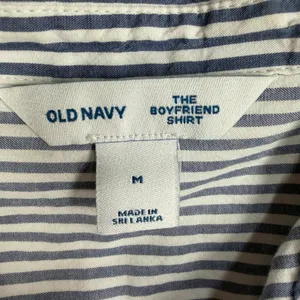 Old Navy M Oversized Striped Boyfriend Shirt Cotton Long Sleeve Button Down Top thumbnail 6
