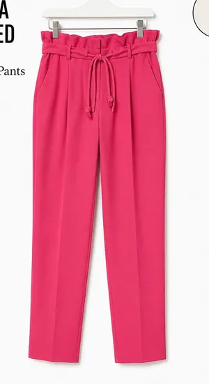 Aritzia Wilfred Paperbag Pants Fuchsia Drawstring High Rise Small thumbnail 1