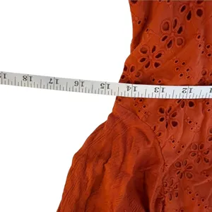 Free People Mockingbird Eyelet Tiered Maxi Dress Size XS Rust Orange Boho Chic thumbnail 15