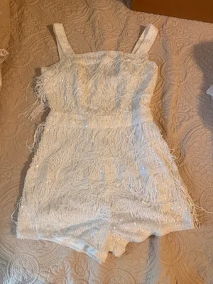 SheIn White sequin Tassel Dress thumbnail 2