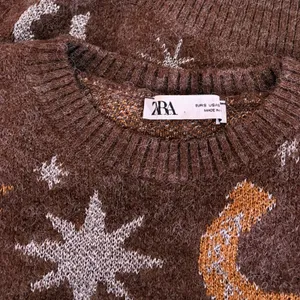 ZARA Western Cosmic Cowboy Boots Stars Jacquard Sweater Metallic Crewneck Small‎ thumbnail 12