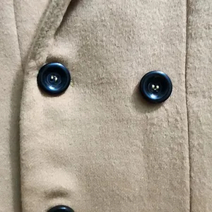 Elegant Double-Breasted Long Wool Blend Camel Coat Winter Outerwear‎ Size L thumbnail 6