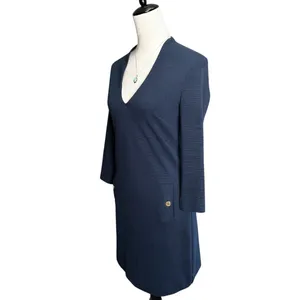 Lilly Pulitzer Charlena Navy Blue V-Neck‎ Mini Sheath Dress S | Coastal Preppy thumbnail 4