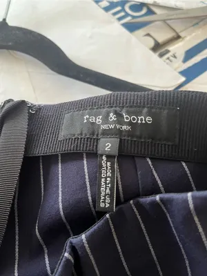 Rag & Bone Navy Blue Pinstripe Trouser Pants 2 Office Quiet Luxury Preppy Cotton thumbnail 5