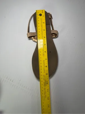 BCBG Gold Jeweled T-Strap Sandals - Tan/Gold thumbnail 3
