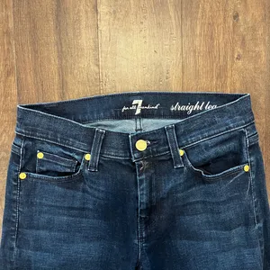 7 for All Mankind Straight Leg Women Size 27 Blue Jean Low Rise Dark Wash thumbnail 2