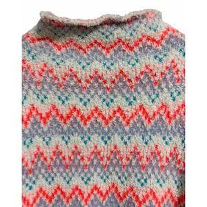 ANTHROPOLOGIE Pilcro Selene Sweater Neon Fair Isle Print Women's Size‎ Medium thumbnail 4