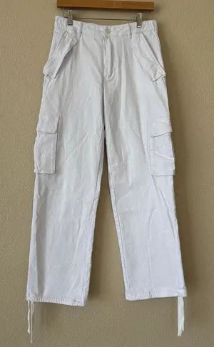 Naked Wardrobe White Cargo Utility Pants thumbnail 1