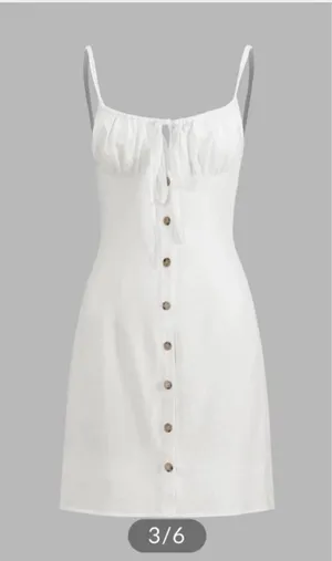 Plain white Midi Dress Size M thumbnail 1