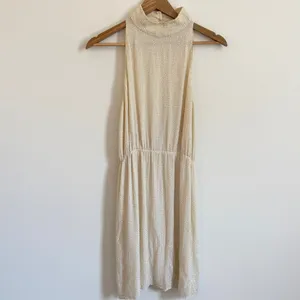 Alice + Olivia Sequin Beaded Mini Dress Size Medium Cream neutral party thumbnail 2