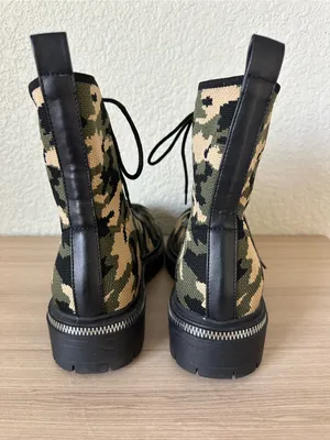 Comfort By Alexis Bendel Camo Combat Boots Green Black Grunge thumbnail 5