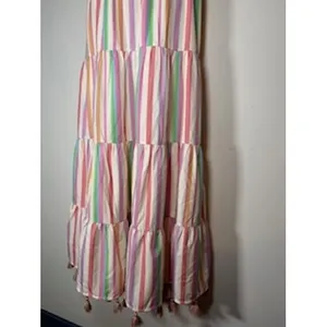 Chicwish Maxi Dress Multicolor Striped Tassel Tiered Boutique Summer Boho XL thumbnail 4