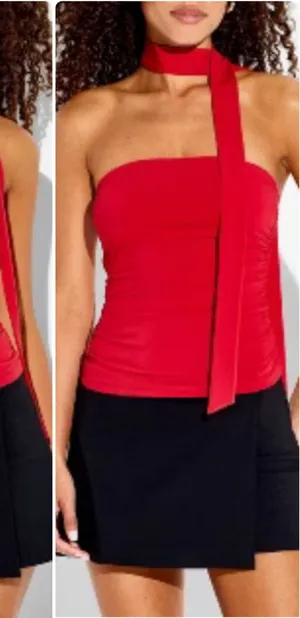 Women's Scarf Tube Top - Wild Fable Brand Target, Red, Small, Tank Top W/ Tie thumbnail 1