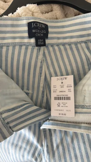 J.Crew Striped Wide-Leg thumbnail 1