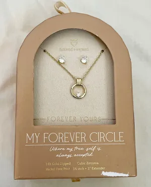 Beloved + Inspired My Forever Circle 14k‎ Gold Dipped Cubic Zirconia Jewelry Set thumbnail 1