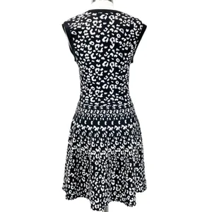 Rebecca Taylor Womens Knit Dress Large Leopard Animal Print Mob Wife Bold‎ Glam thumbnail 2
