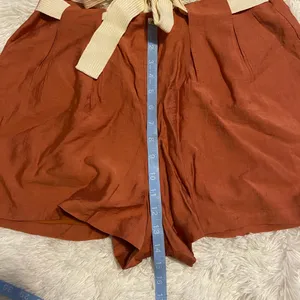 All in Favor Front Tie Pleated Terracotta Shorts thumbnail 7