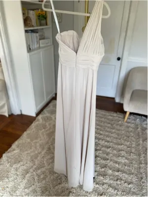 Bill Levkoff One Shoulder Maxi Gown Formal Bridesmaid Gala Event Grecian Romanti thumbnail 3