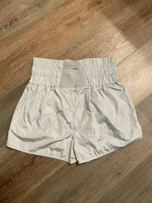 Free People The Way Home Smocked-Waist Athletic Shorts Large thumbnail 3
