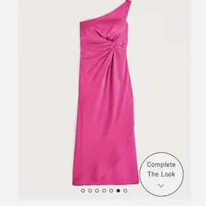Abercrombie & Fitch One-Shoulder Satin pink Knotted Midi Dress Size XXS like new thumbnail 9