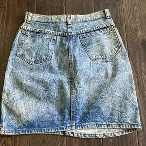 Vintage acid washed jean skirt size small thumbnail 6