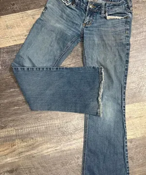 Y2K B Huntington blue bootcut jeans with‎ distressed details thumbnail 1