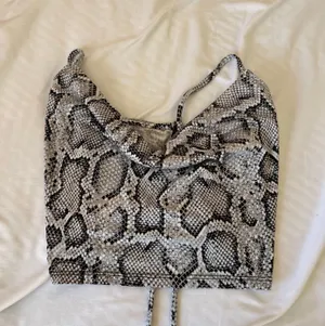 Windsor snakeskin cowlneck backless crop top thumbnail 2