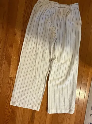 Gap Linen Blend Trousers Wide-Leg Pleated thumbnail 1