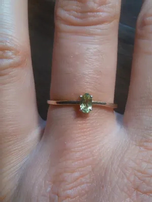 Peridot Oval Solitaire 14K Yellow Gold Over Sterling Silver Ring (Size 9) thumbnail 13