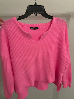 crop pink sweater  thumbnail 1