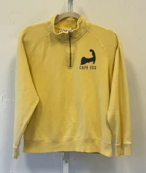 Blue 84 Cape Cod Applique Quarter Zip Sweatshirt Medium Yellow Pullover Raglan thumbnail 1