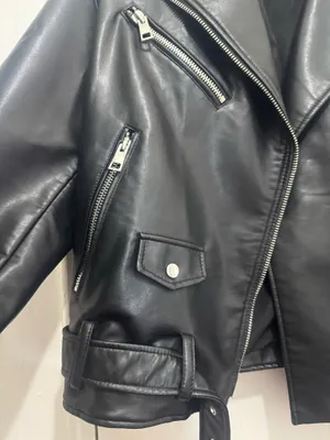 ZARA Black Faux Leather Moto Jacket size M thumbnail 2