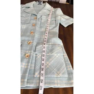 Vintage 70s‎ Light Blue Plaid Safari Womens Suit Act iii thumbnail 14