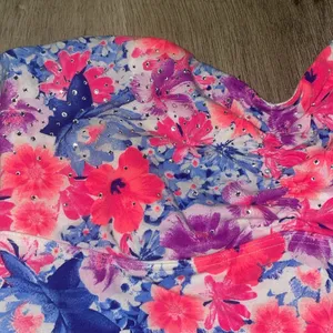 VS PINK floral and rhinestone strapless bralette thumbnail 2