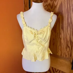 Urban outfitters yellow feminine tank top thumbnail 5